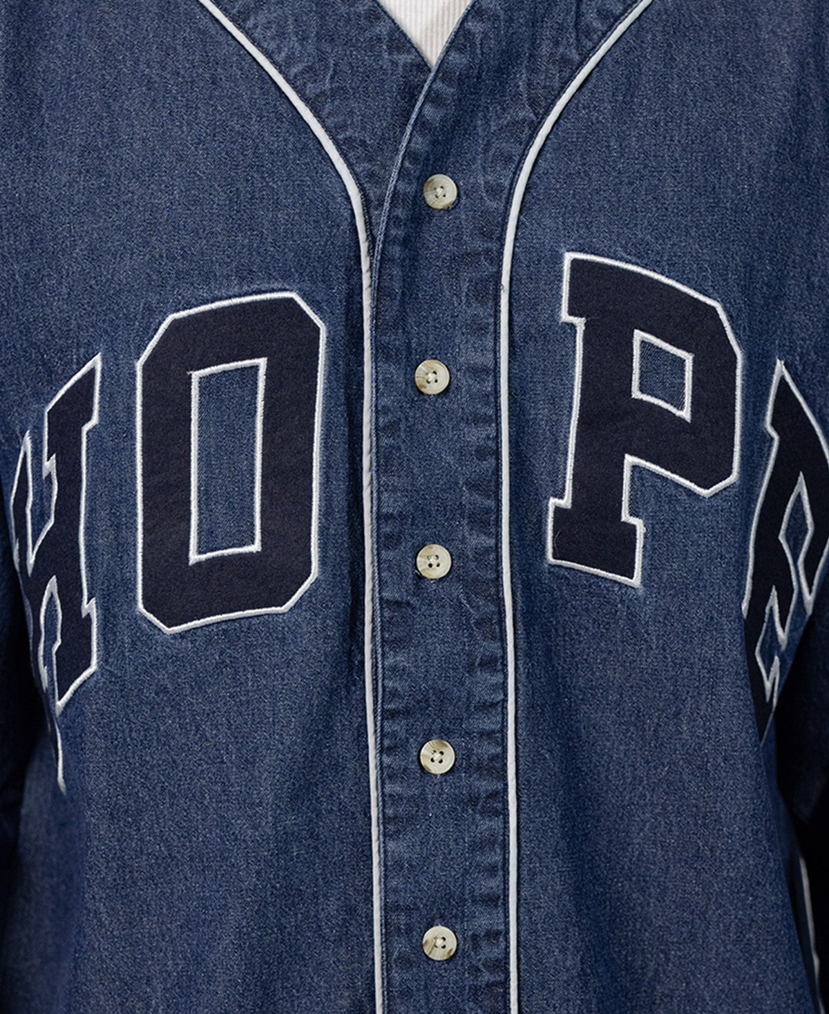 Indigo Embroidered Denim Cardigan