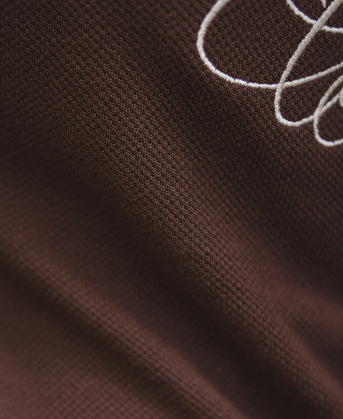 Brown Knit Embroidered T-Shirt