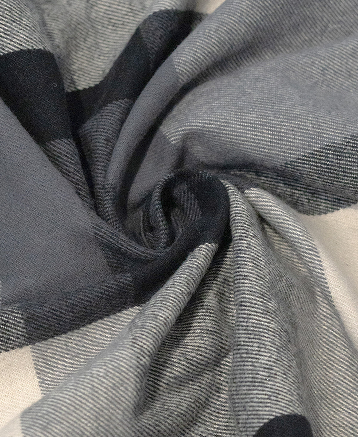 Grey Macro Flannel Checks Shirt 100% Cotton