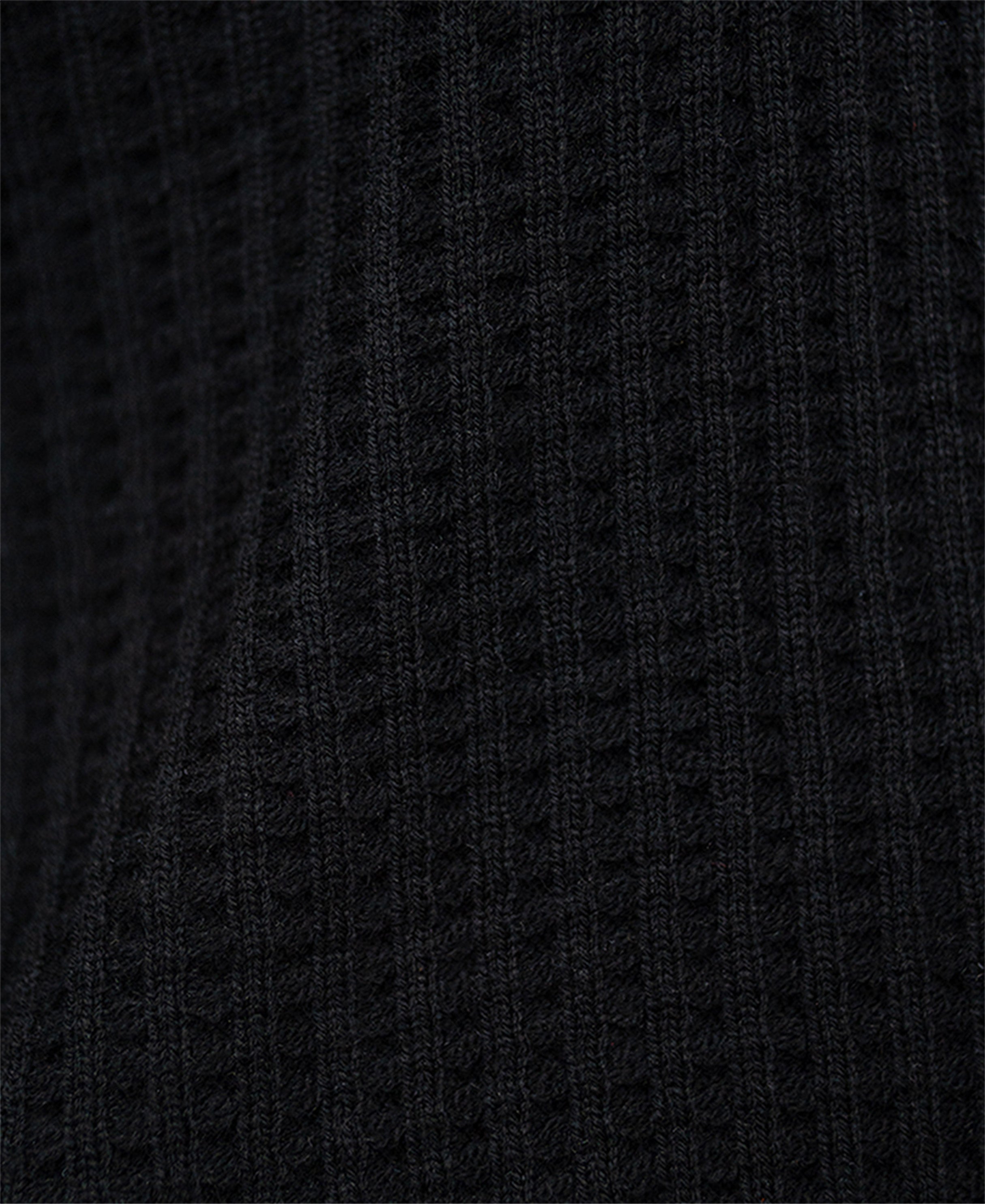 Black Structured Polo Neck Sweater