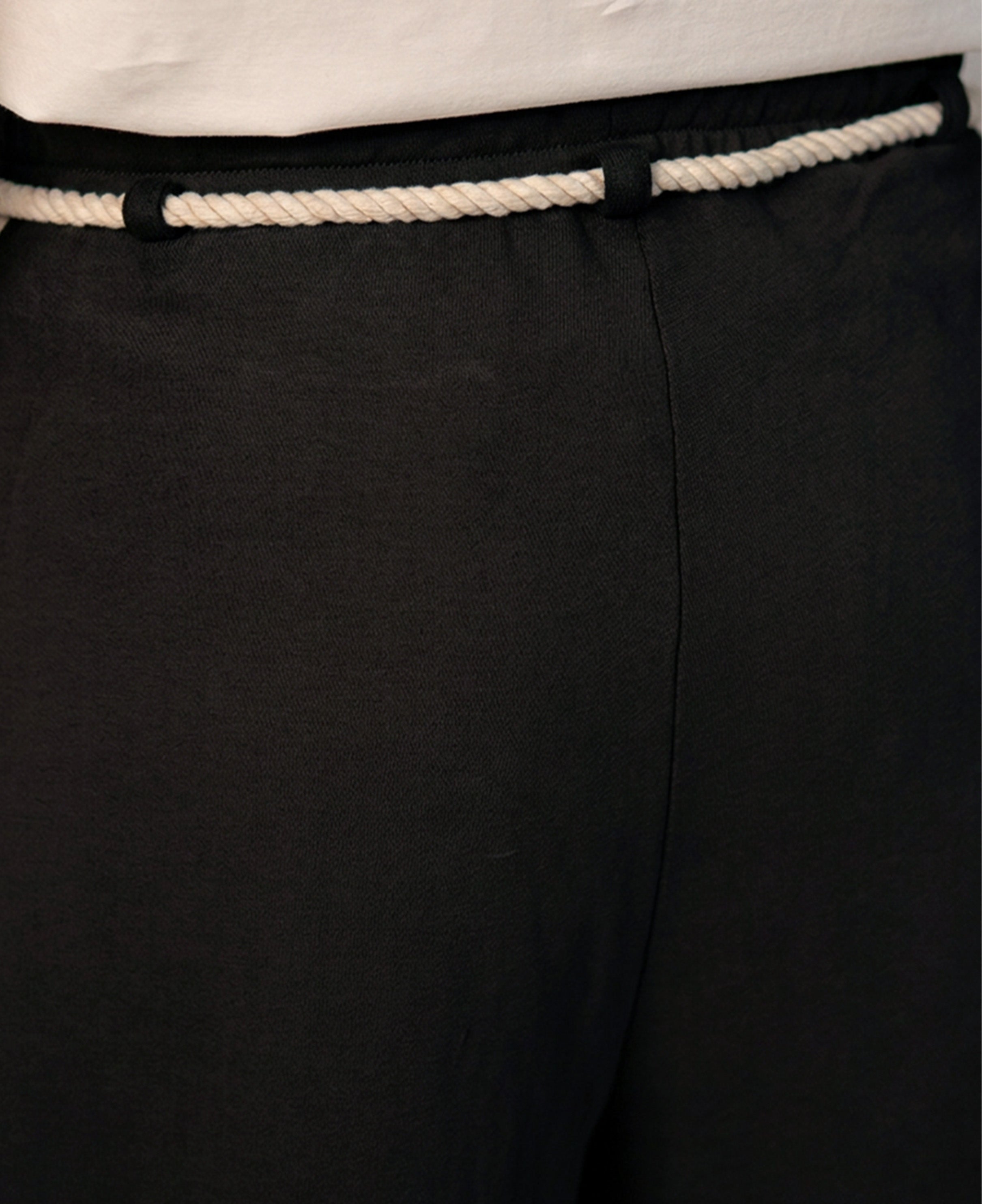 Black Panelled Barrel Fit Trackpant