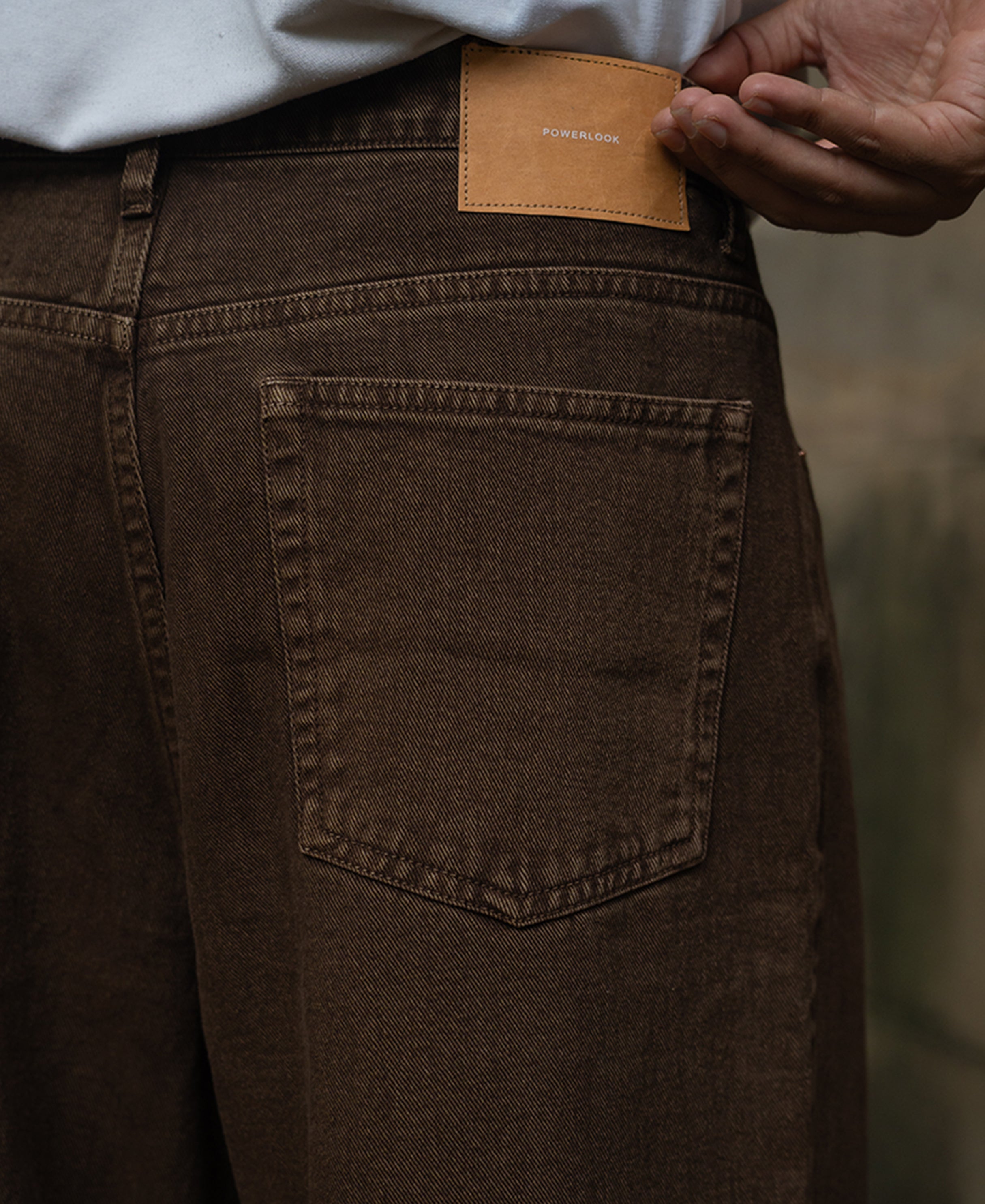 Light Brown Washed Baggy Jeans