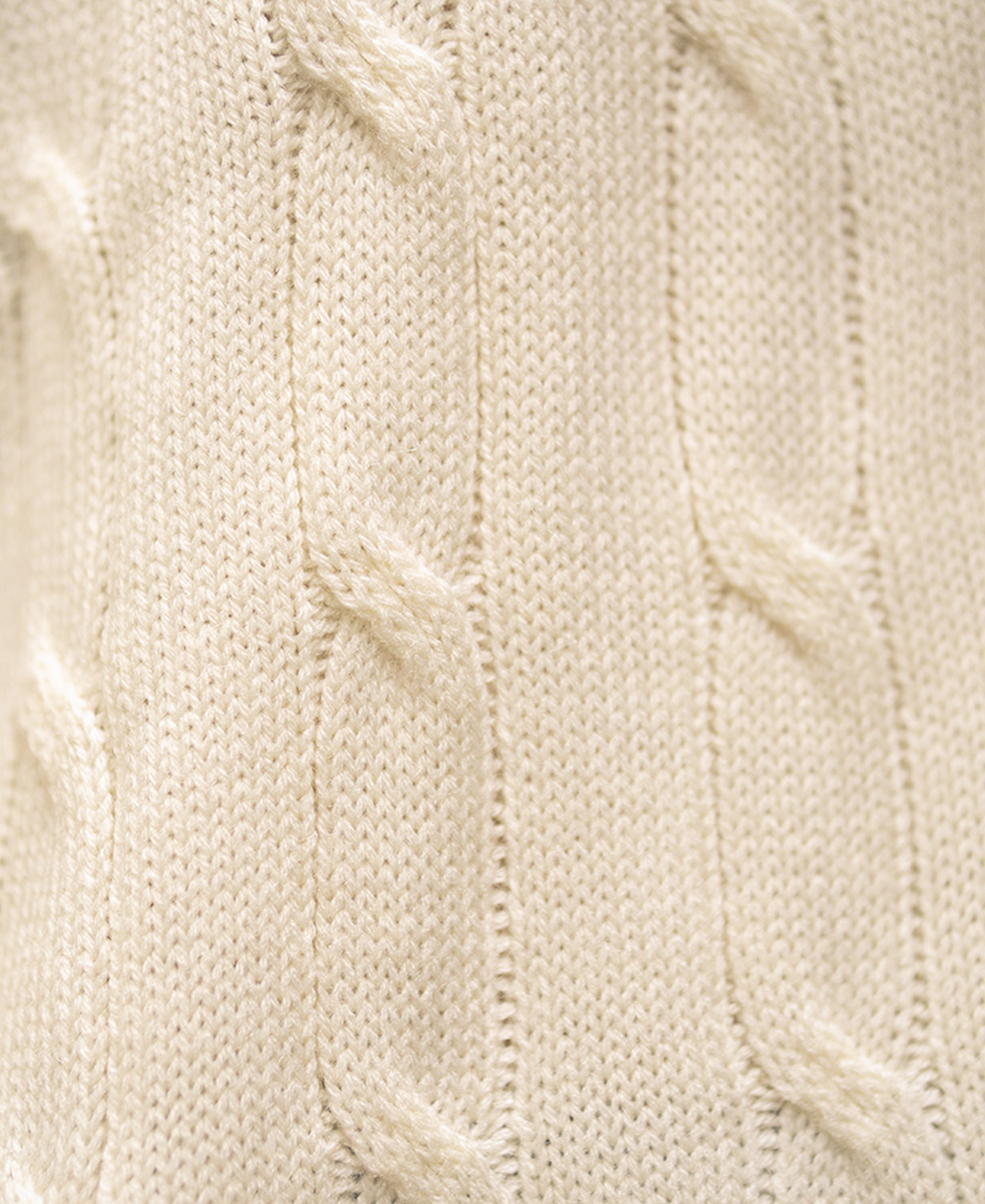 Off-White Cable Knit Zipper Sweater