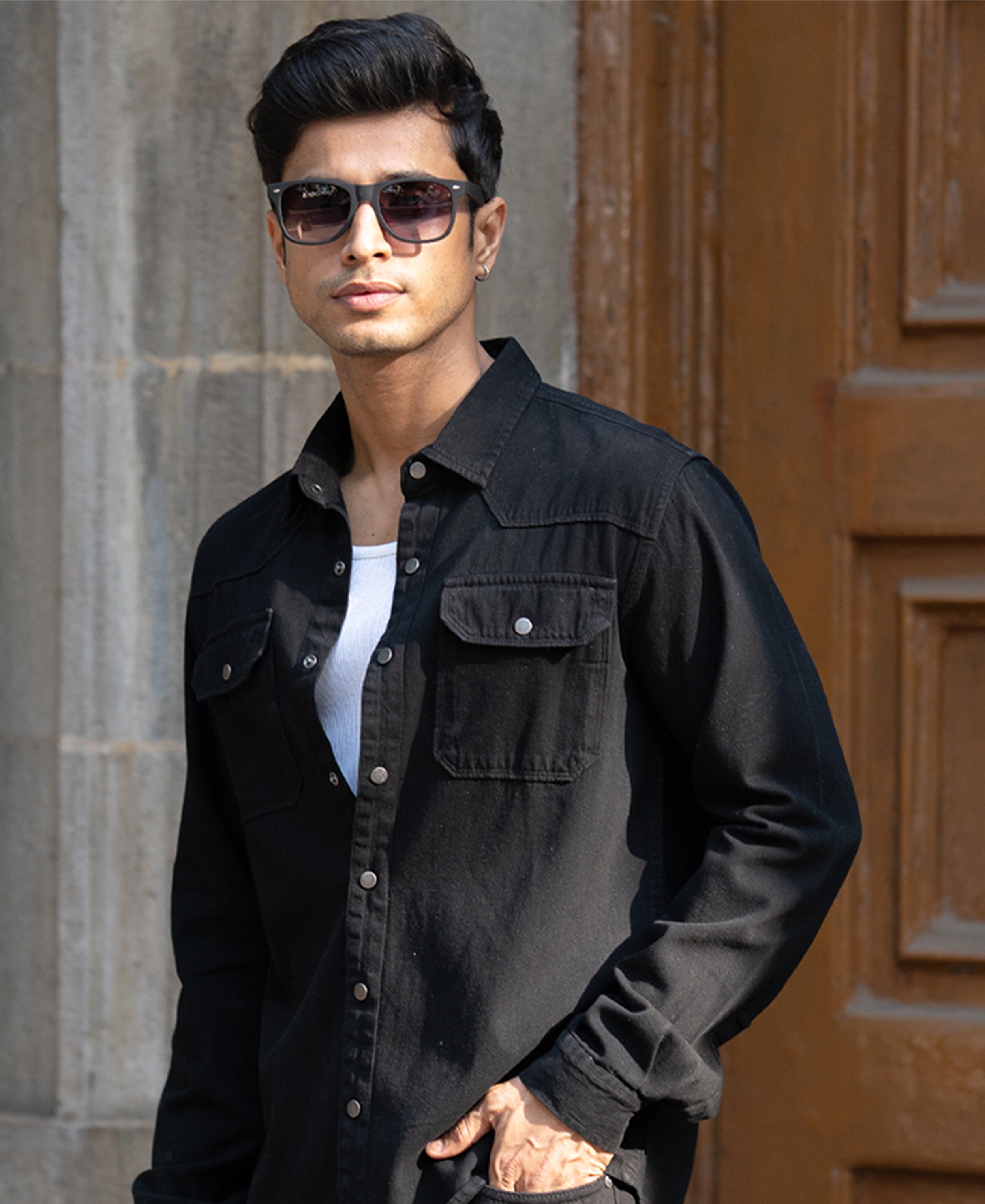 Black Denim Overshirt