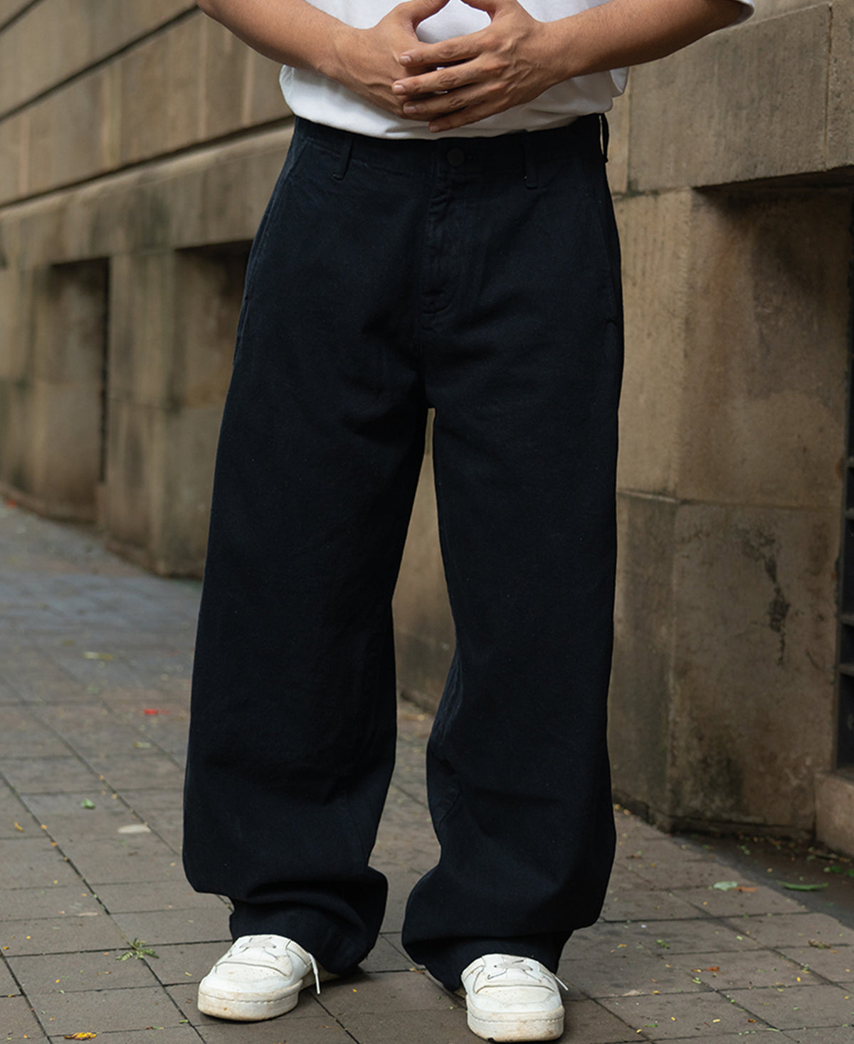 Black Washed Barrel Fit Jeans