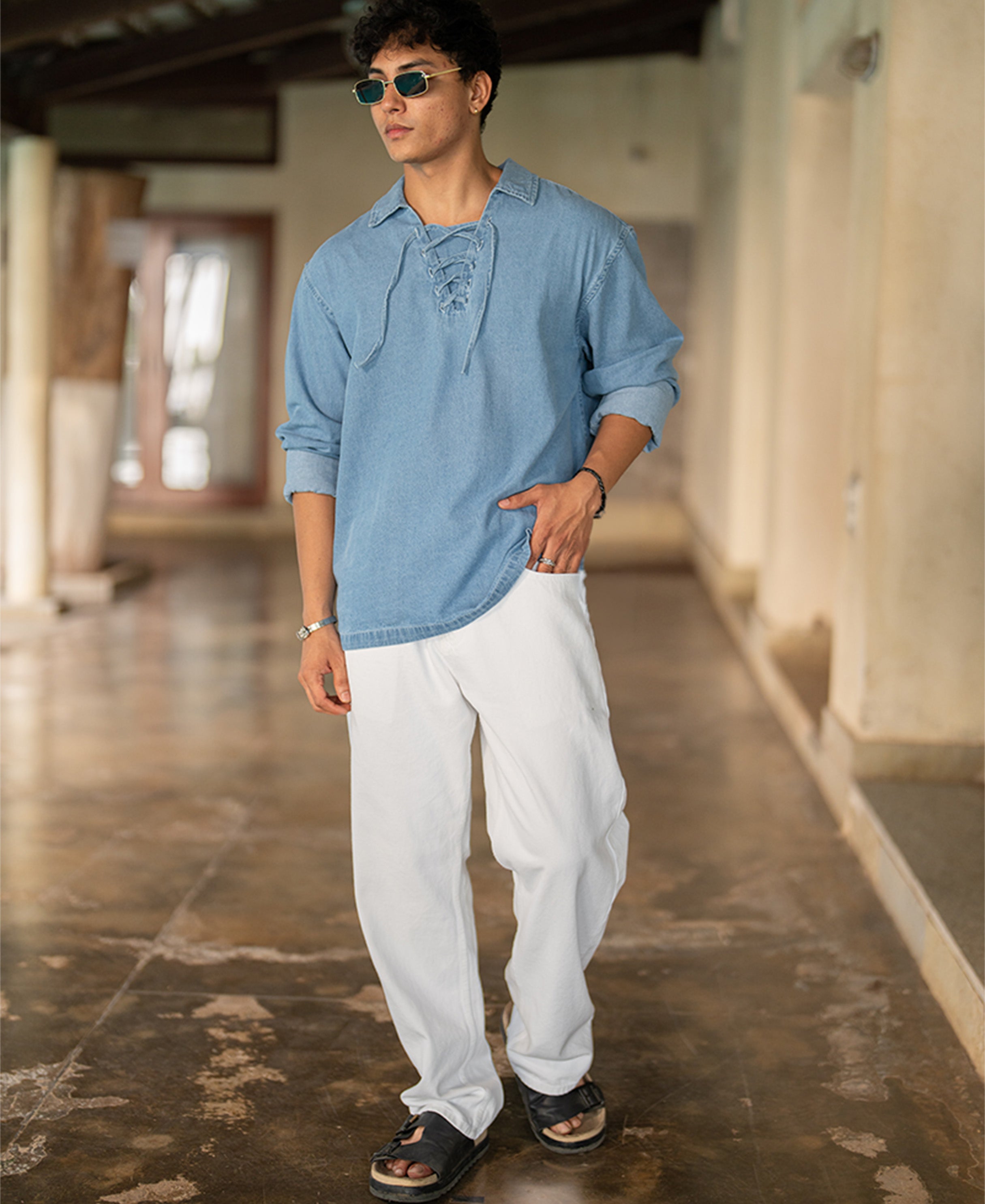 Denim Kurta Shirt
