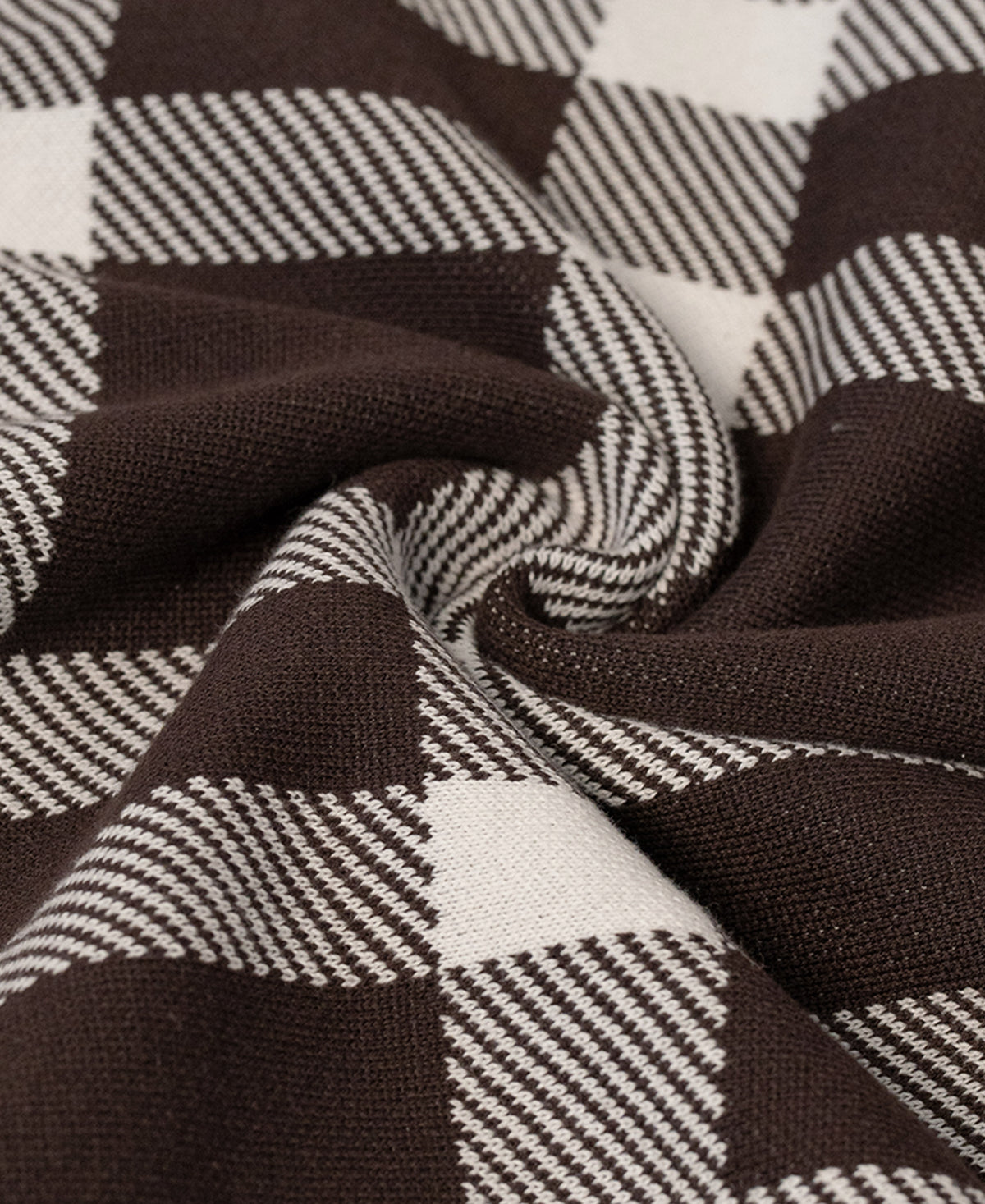 Brown Checks Knitted T-Shirt
