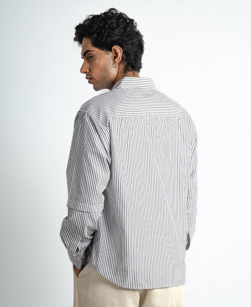 Black & White Printed Stripe Shirt