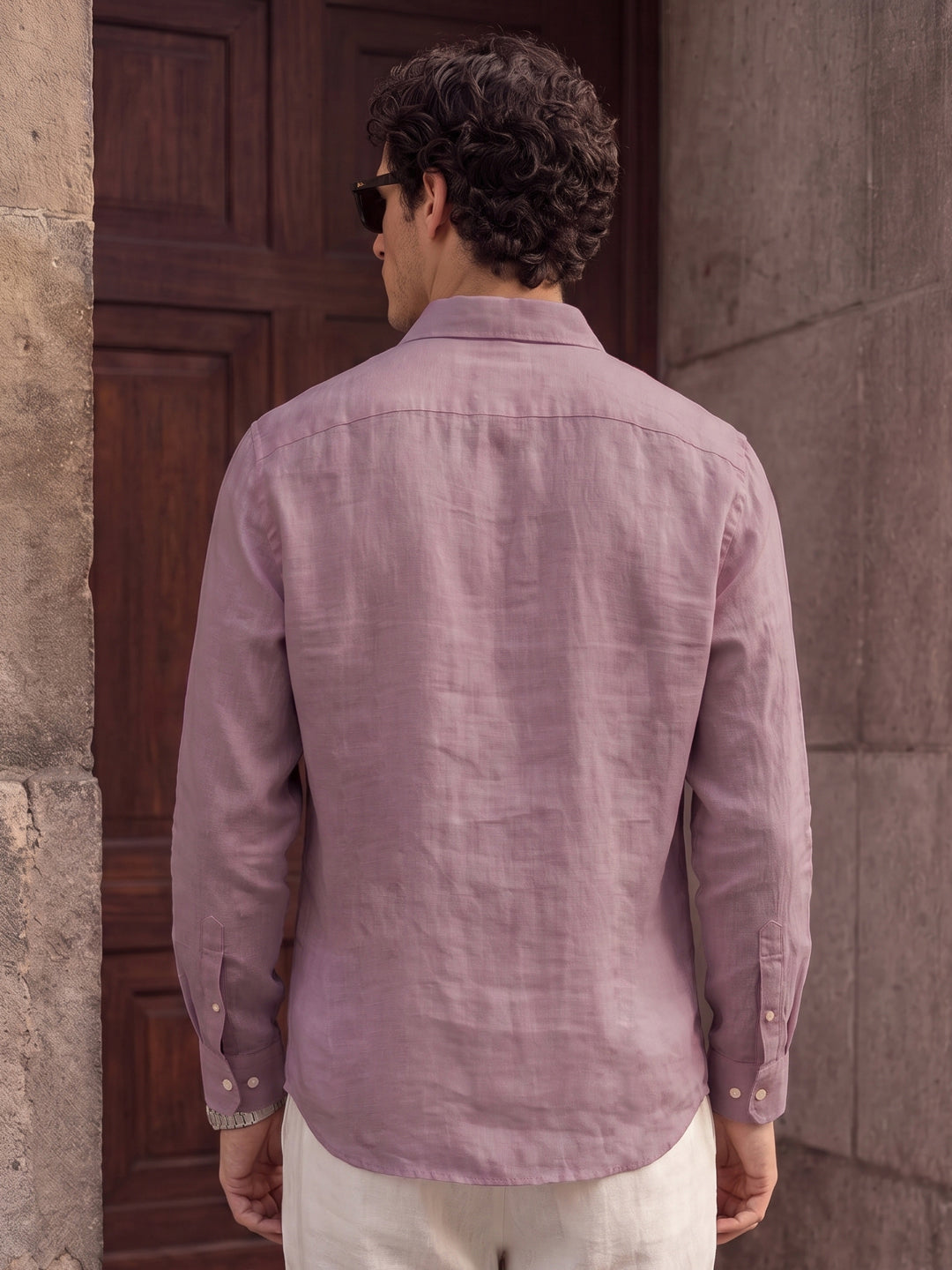 Mauve 100% Linen Shirt