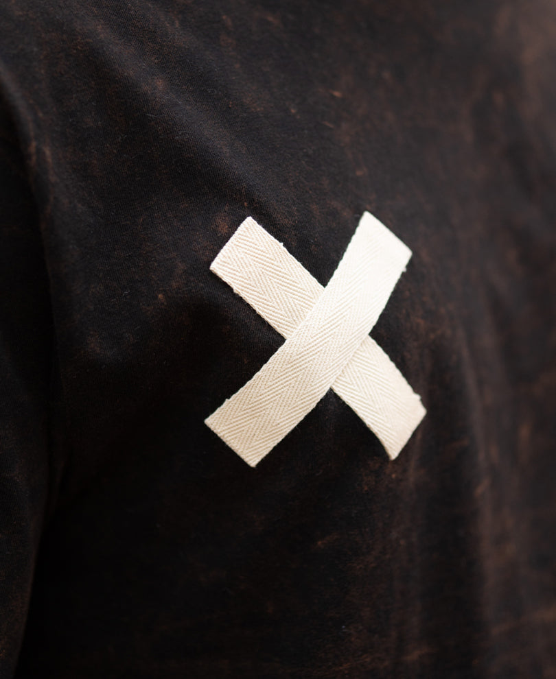 Dark Brown Washed Printed Oversized T-Shirt.