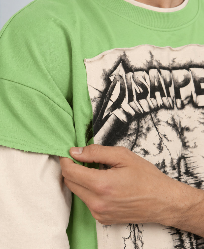 Mint Double Layered Printed T-Shirt