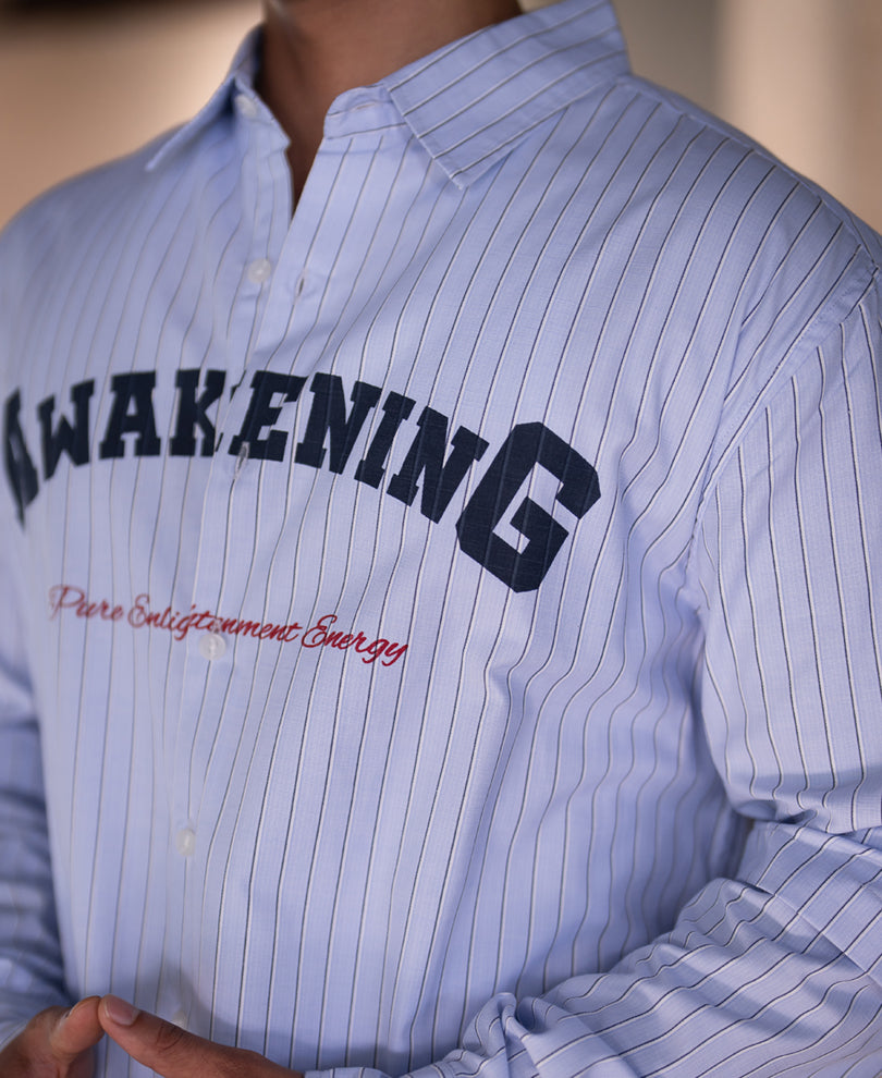 Blue Lightweight Printed Stripe Shirt