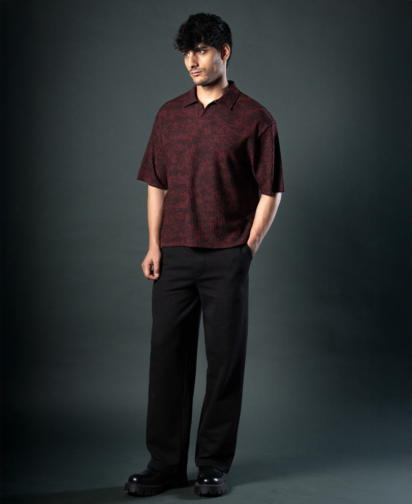 Wine Printed Boxy T-Shirt.
