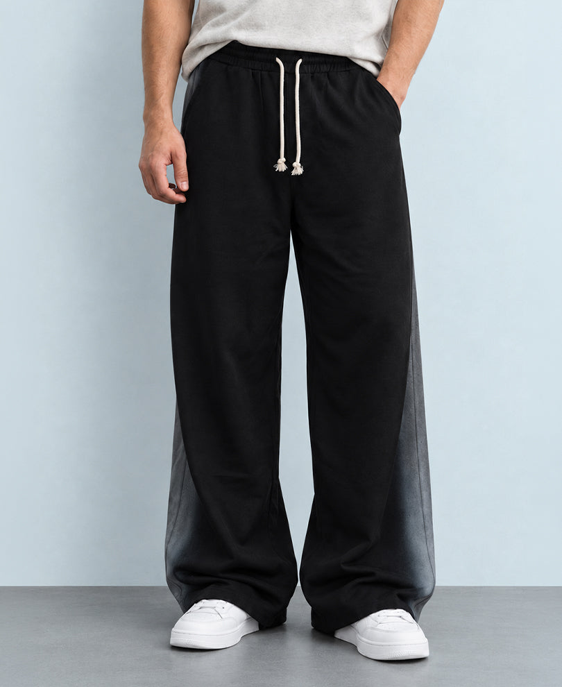 Black Sprayed Baggy Trackpant