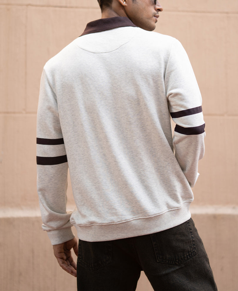 Grey Melange Printed T-Shirt.