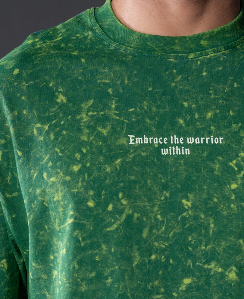 Green Wahed Samurai Print T-Shirt.
