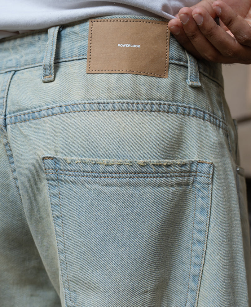 Tinted Blue Barrel Fit Jeans