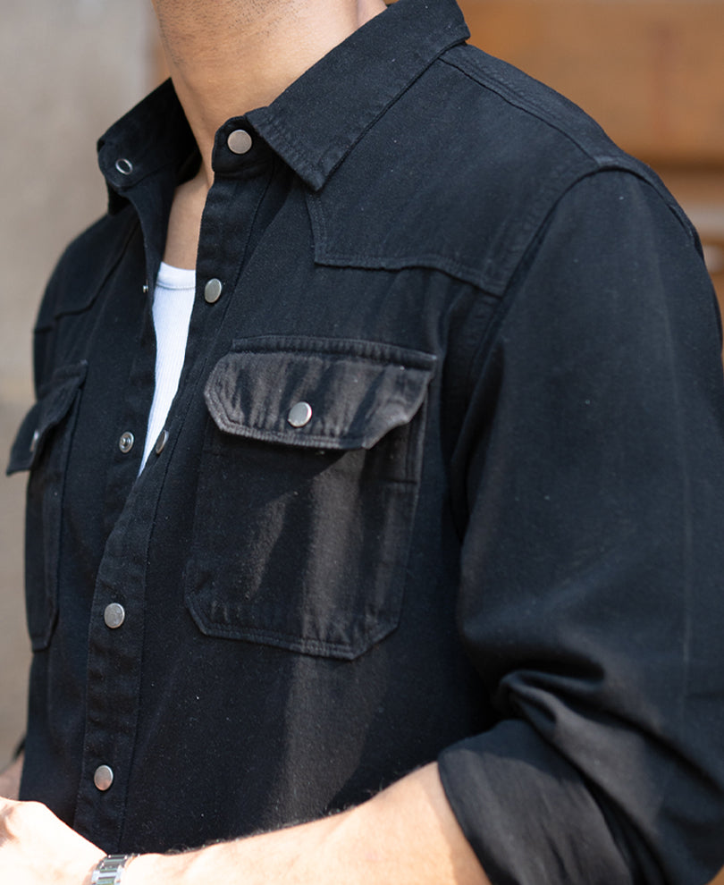Black Denim Overshirt