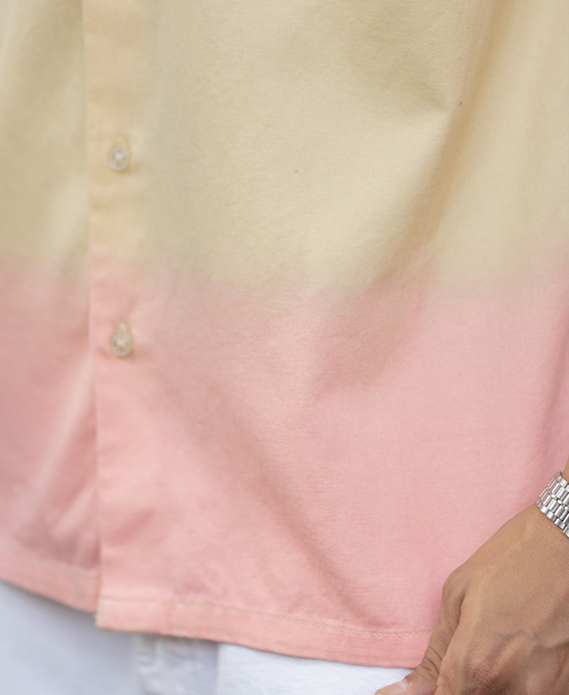 Yellow Ombre Structured Shirt.