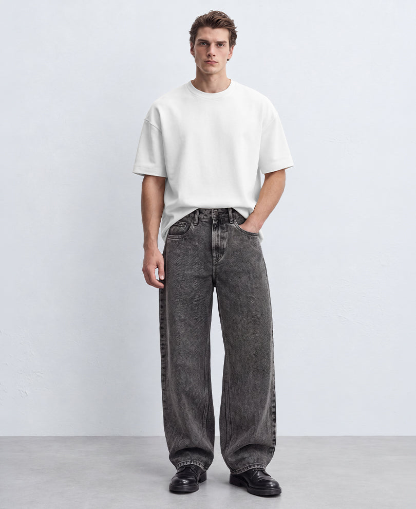 Charcoal Washed Baggy Jeans