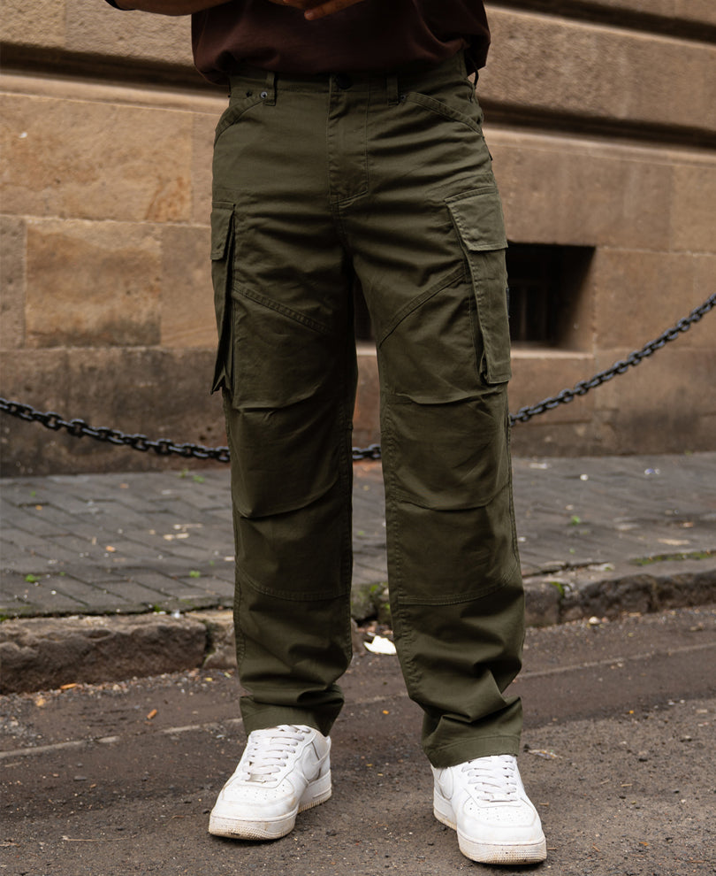 Olive Cotton Cargo Trouser.