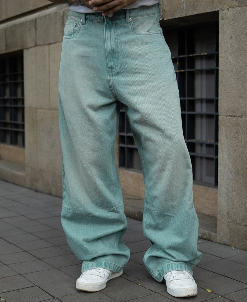 Tinted Blue Extra Baggy Jeans