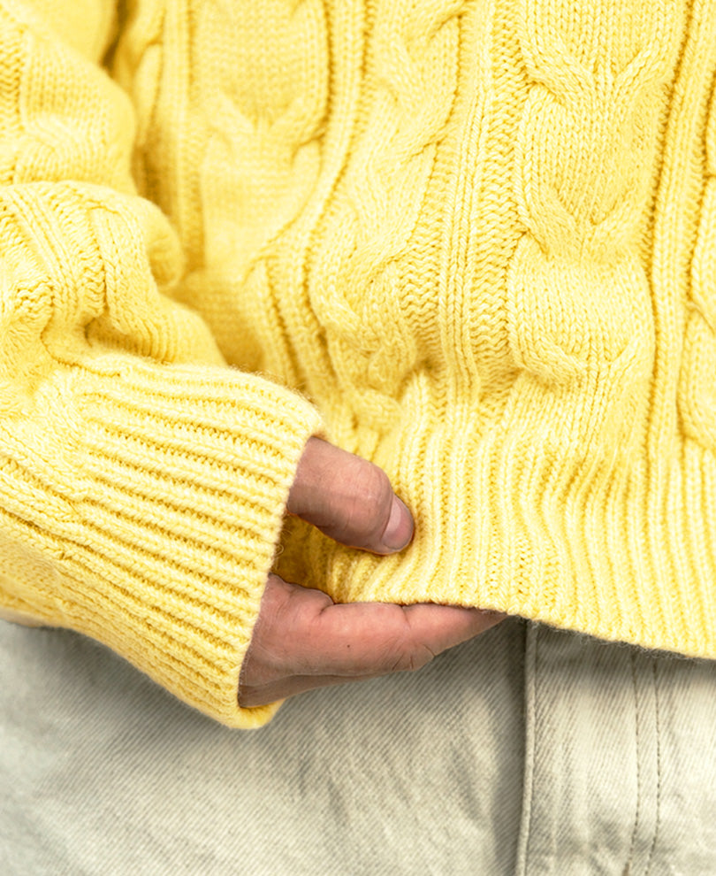 Yellow Cable Knit Sweater