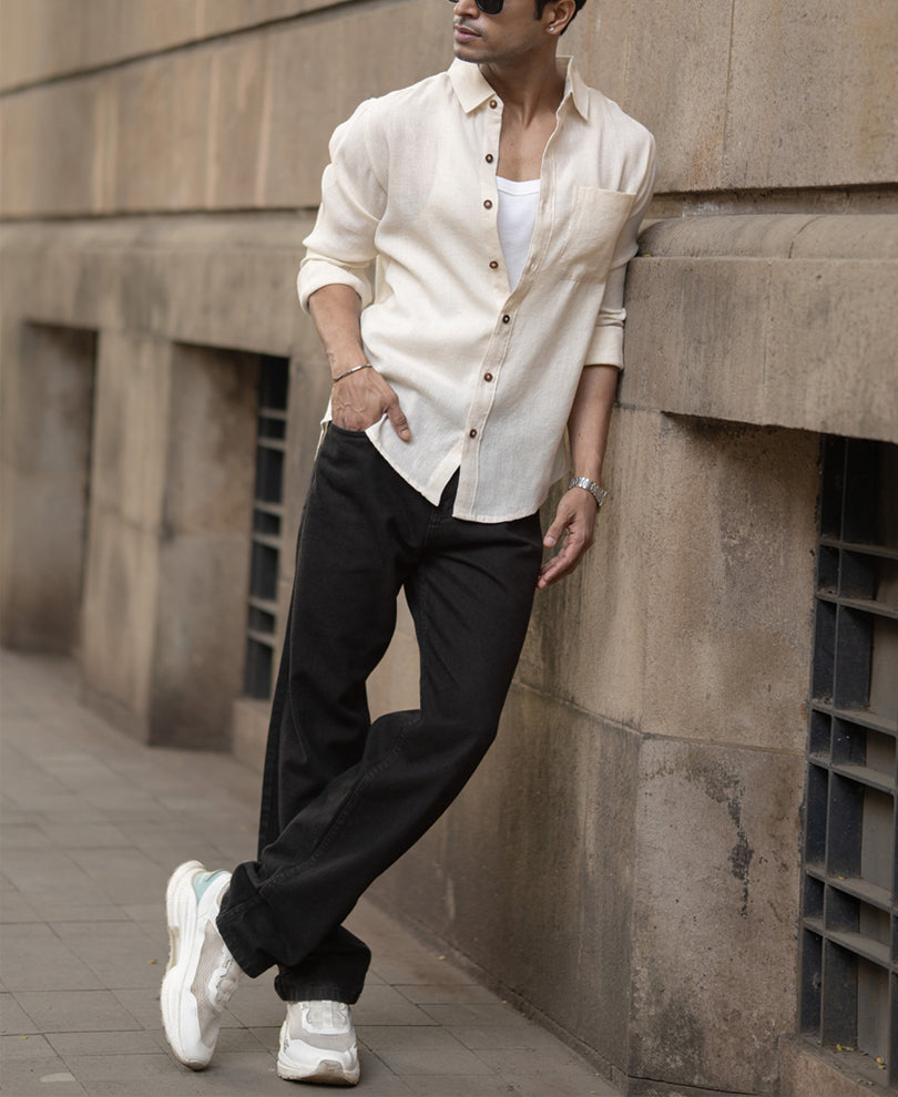 Beige Linen Shirt