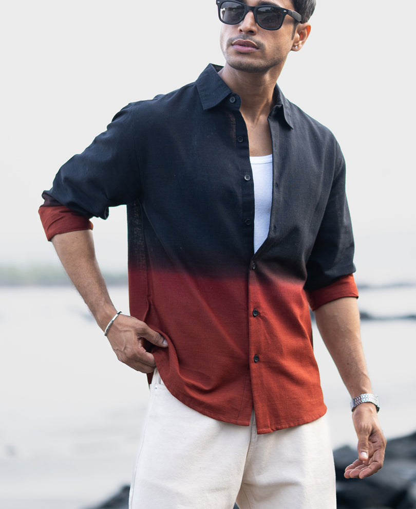 Black And Brown Ombre Shirt.