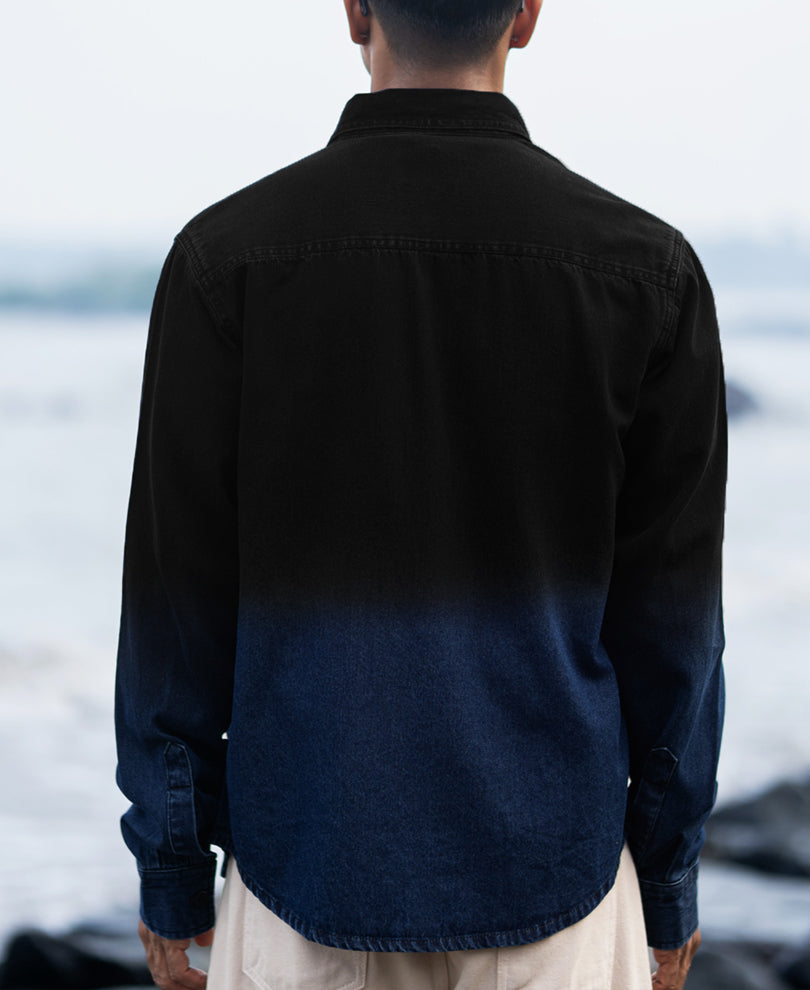 Black Ombre Denim Shirt.