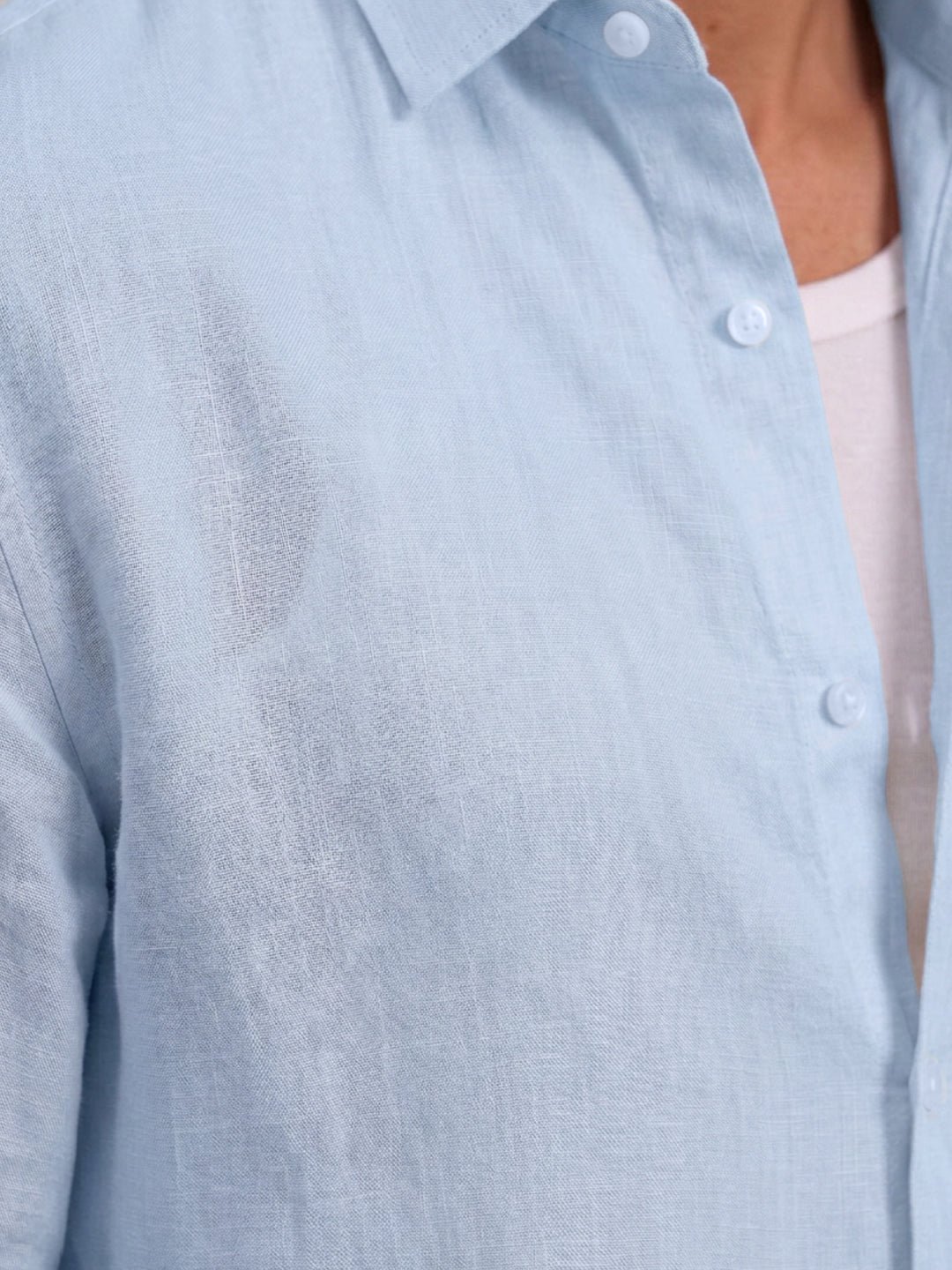 Light Blue 100% Linen Shirt