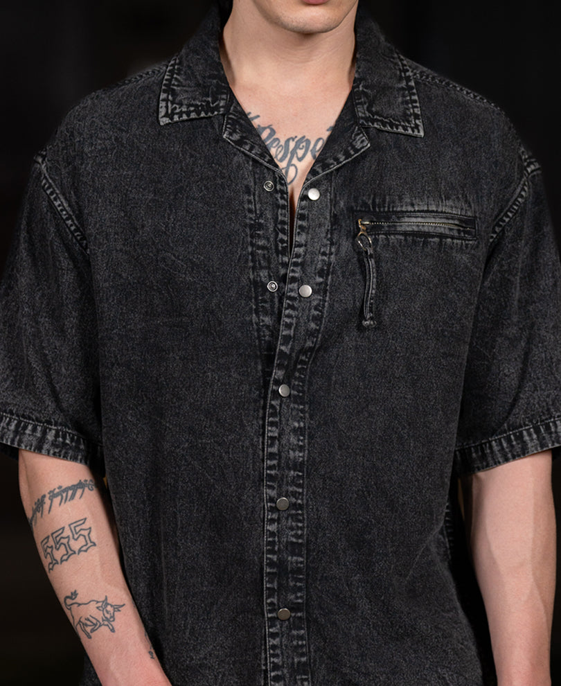 Charcoal Washed Denim Shirt