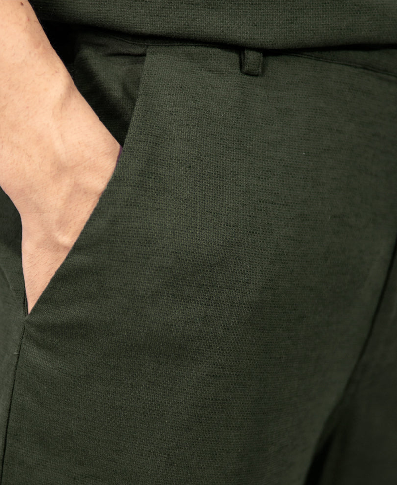 Olive Linen Blend Cord Set