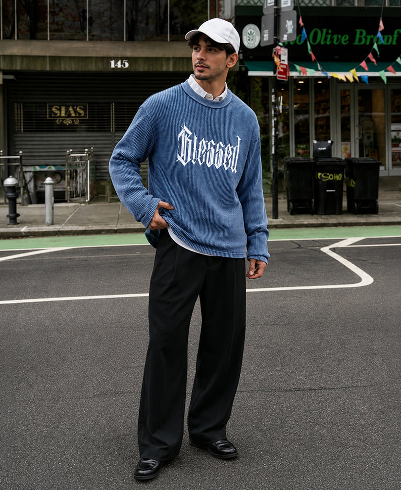Blue Washed Structured T-Shirt 100% Cotton