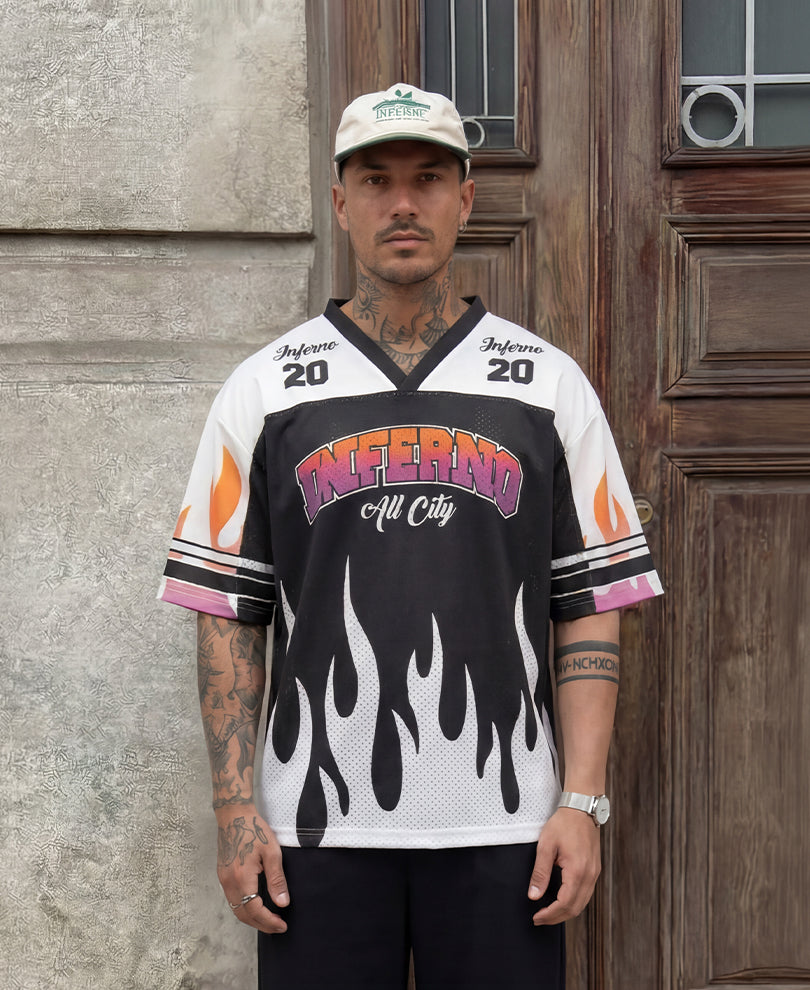 Flame Print Jersey T-Shirt