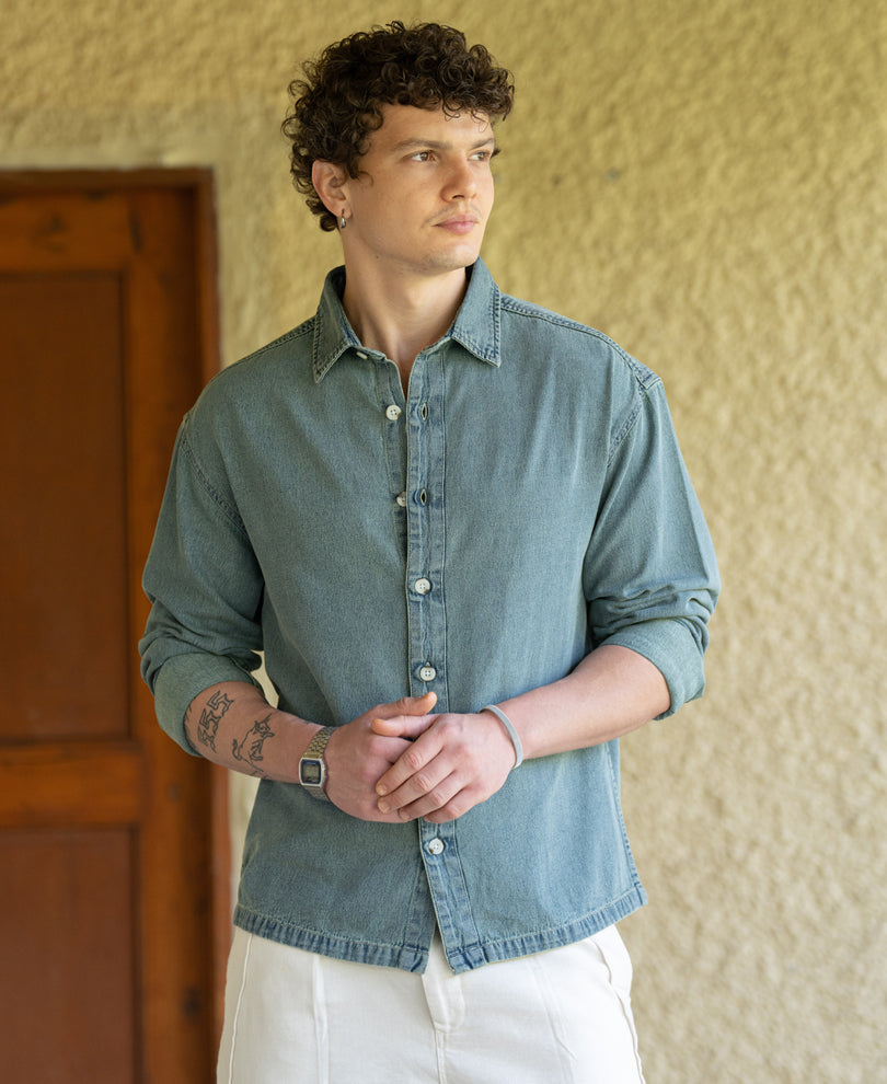 Tinted Blue Denim Shirt