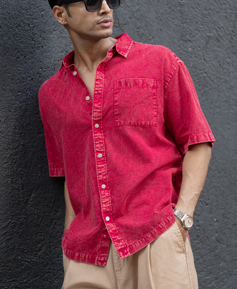 Pink Overdyed Lightweight Shirt.