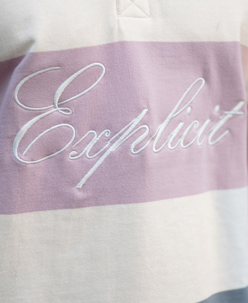 Multicolour Stripe Embroidered T-Shirt.