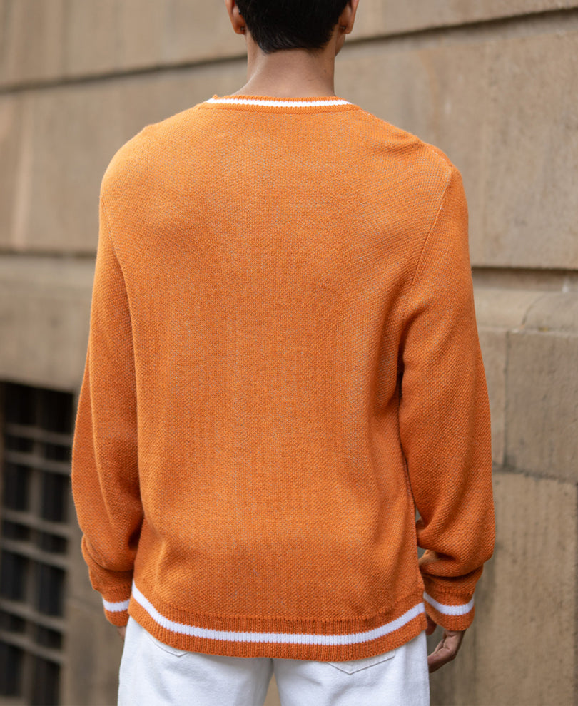 Orange Jacquard T-Shirt.