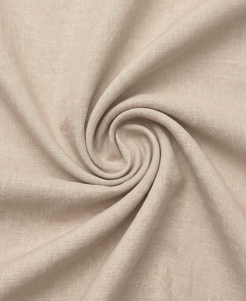 Beige 100% Linen Premium Regular Fit Shirt