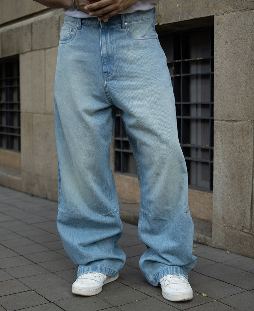 Tinted Blue Extra Baggy Jeans