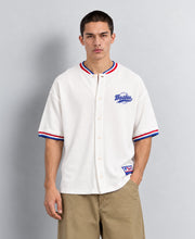 White Knit Baseball Shirt