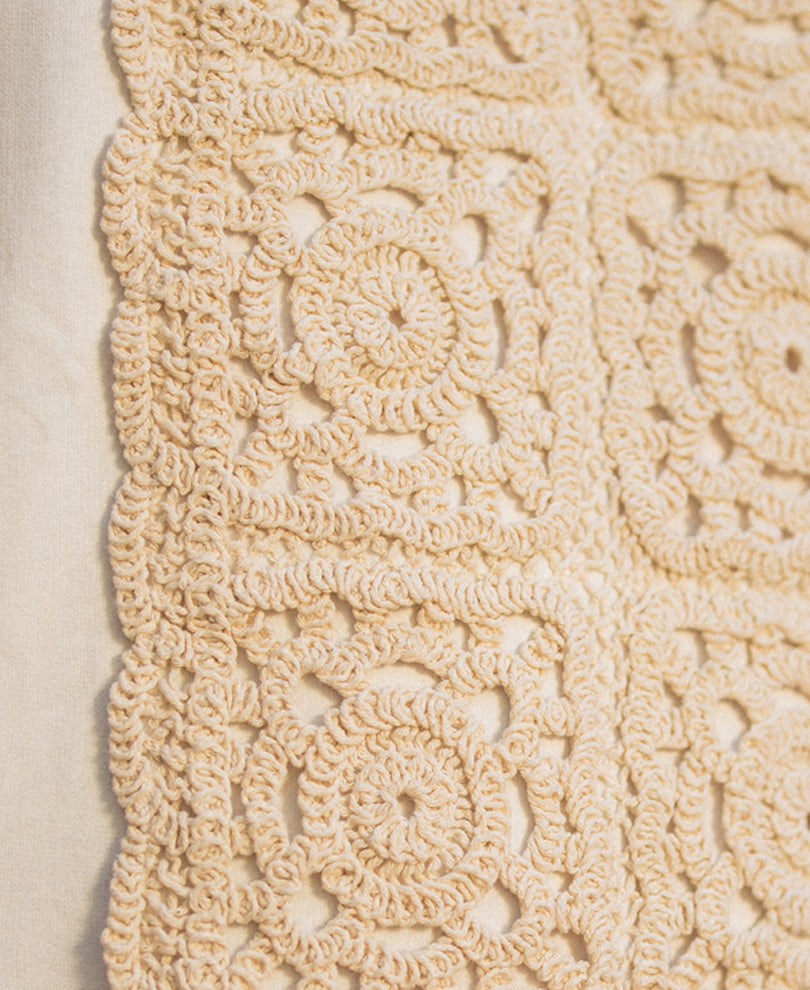 Off White Crochet Patch T-Shirt 100% Cotton