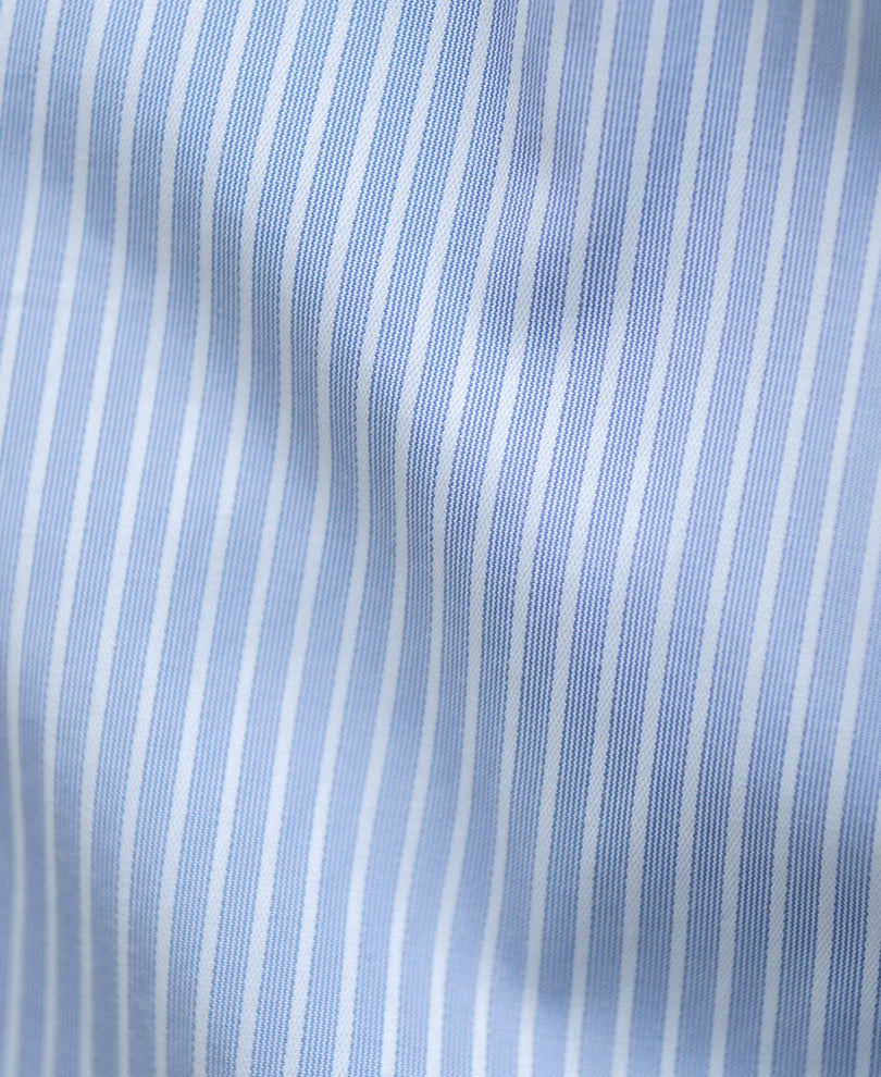Blue Striped Doctor Sleeves Shirt