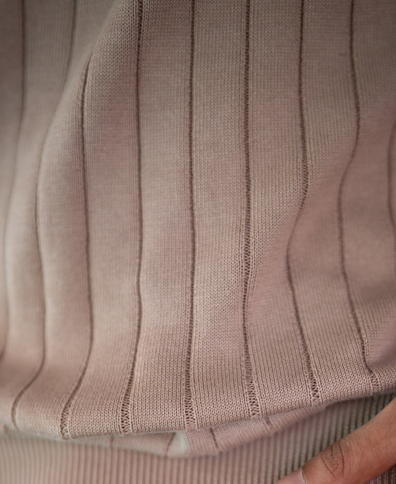 Beige High Neck Cotton Sweater 100% Cotton