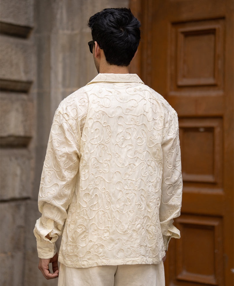 Cream Embroidery Shirt