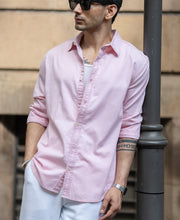 Pink Overdyed Structure Shirt.