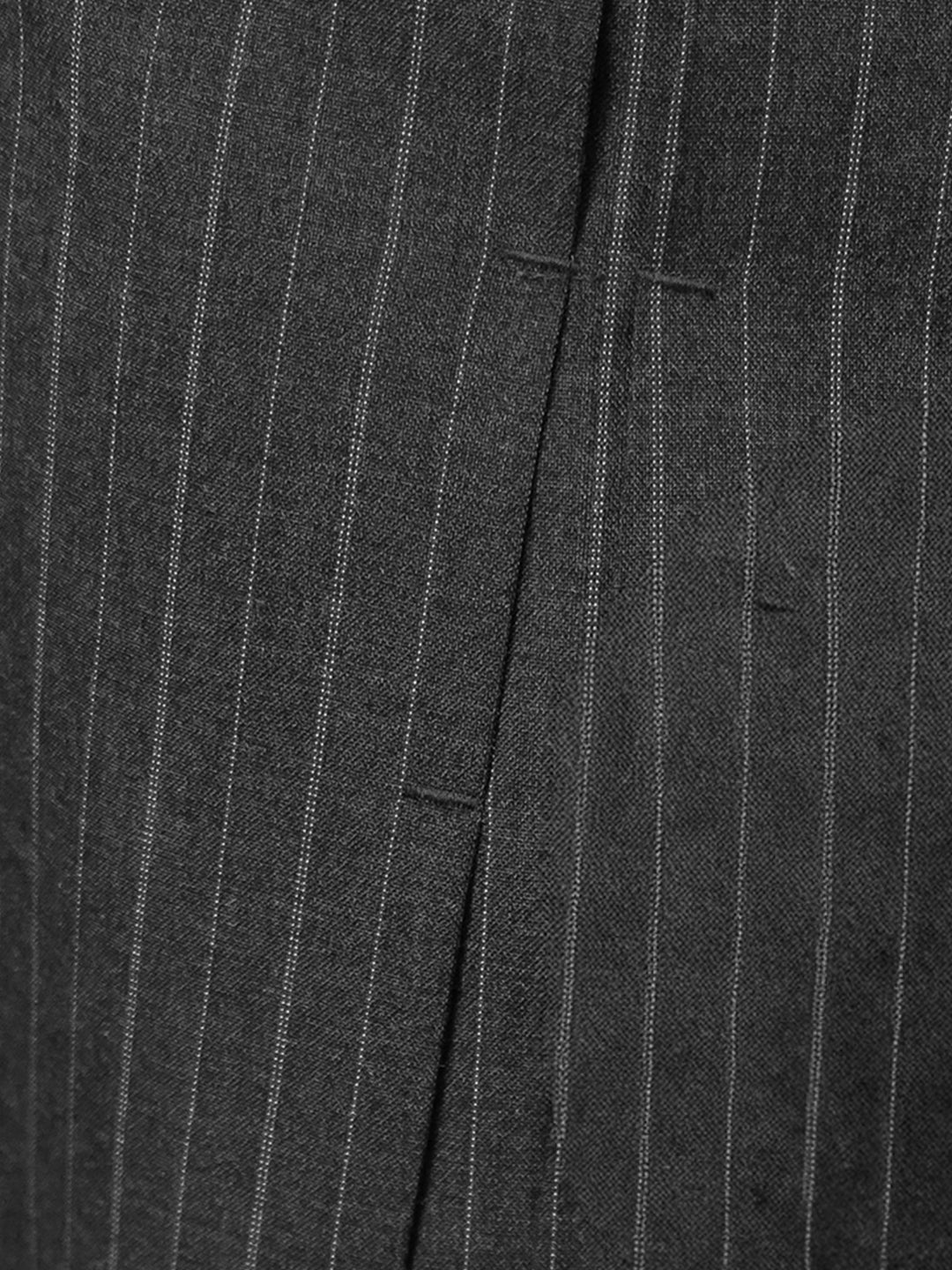Grey Striped Pleated Korean Pants