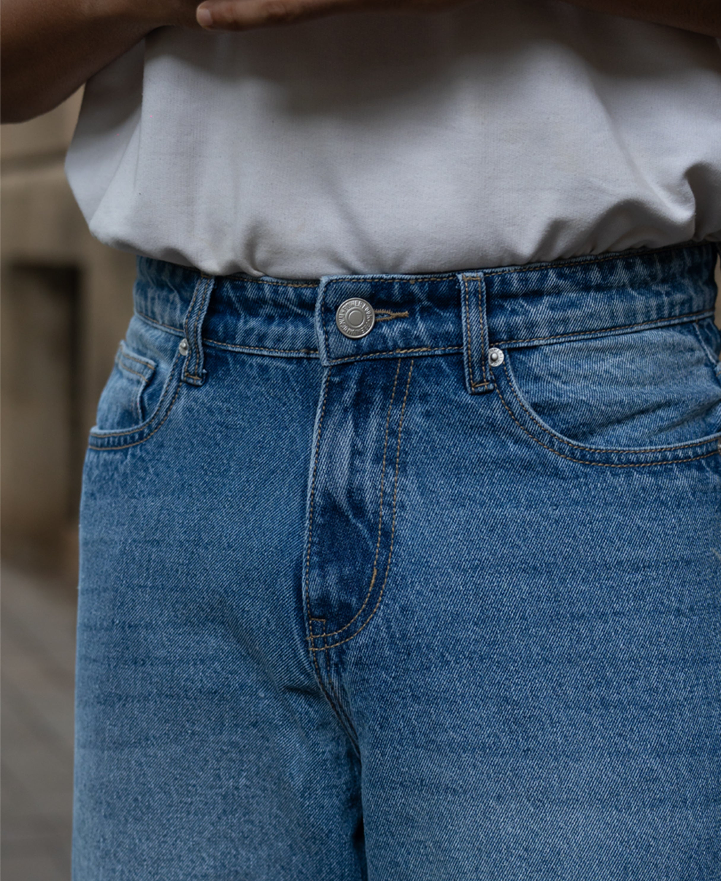 Blue Sigil Print Baggy Jeans