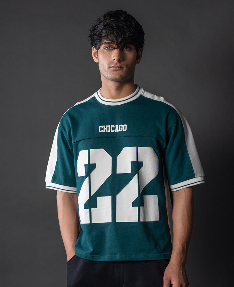 Bottle Green Graphic Basket Ball T-Shirt.